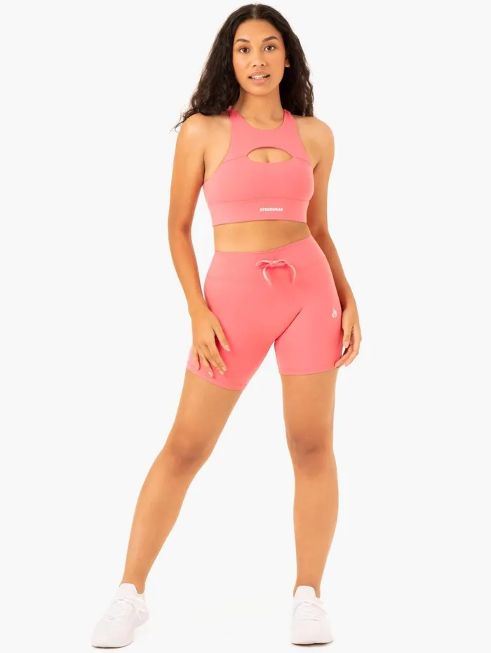 Replay High Waisted Shorts 8211 Coral Women Ryderwear Gym Shorts