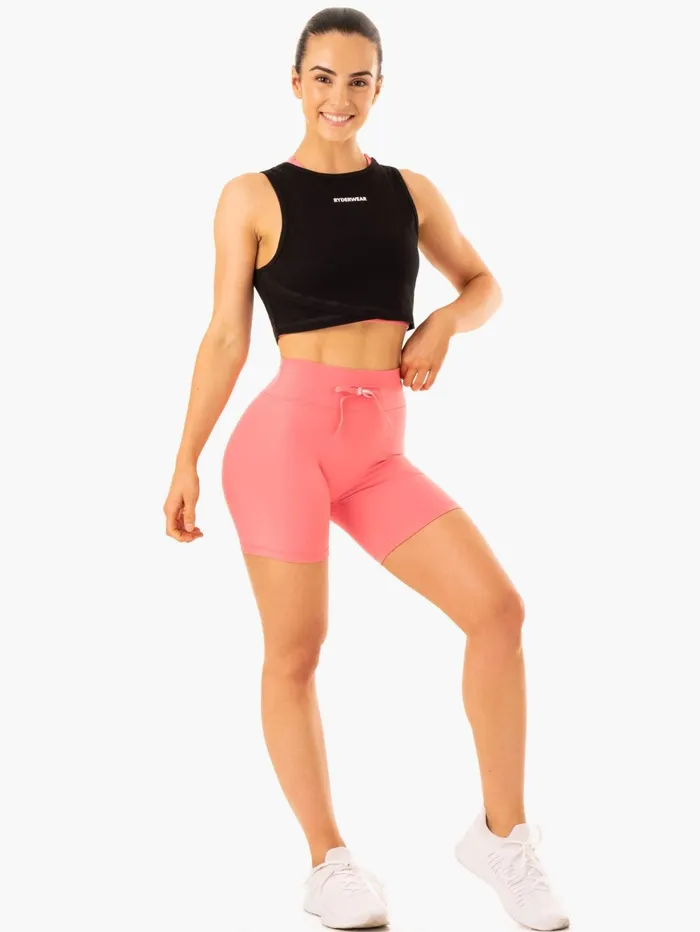 Replay High Waisted Shorts 8211 Coral Women Ryderwear Gym Shorts