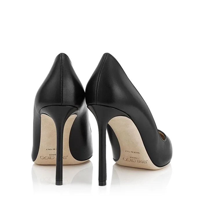 Romy 100 Black Kid Leather Pointy Toe Pumps Black Women JIMMY CHOO Pumps