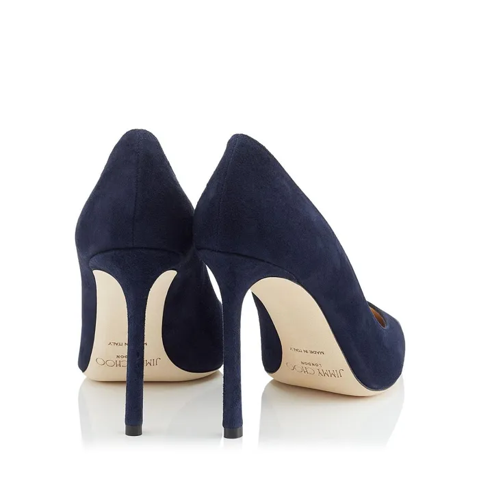 Romy 100 Navy Suede Pointed Pumps Navy Women JIMMY CHOO Pumps