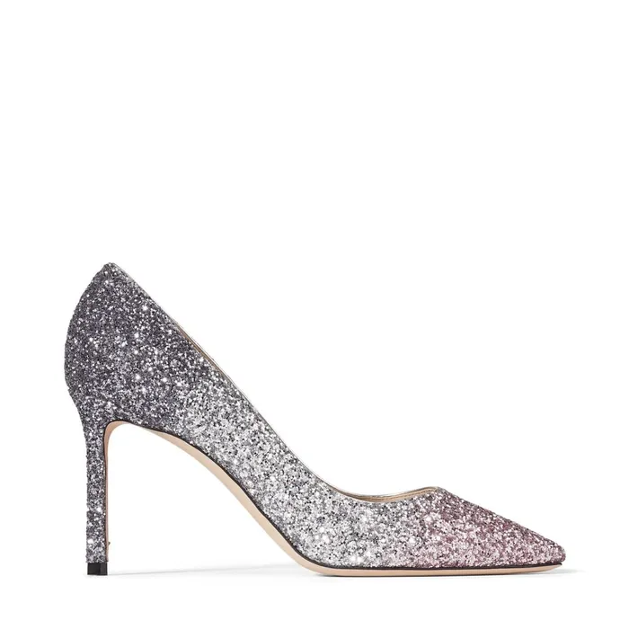 Romy 85 Ballet Pink Silver And Anthracite Triple Glitter Dgrad Pointed Pumps Ballet Pinksilveranthracite Women JIMMY CHOO Pumps Romy 85 Ballet Pink Silver And Anthracite Triple Glitter Dgrad Pointed Pumps Ballet Pinksilveranthracite Women JIMMY CHOO Pumps
