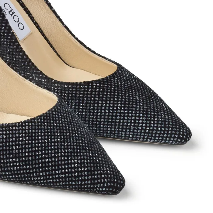 Romy 85 Black Anthracote Glitter Velvet Pointy Toe Pumps Blackanthracite Women JIMMY CHOO Pumps