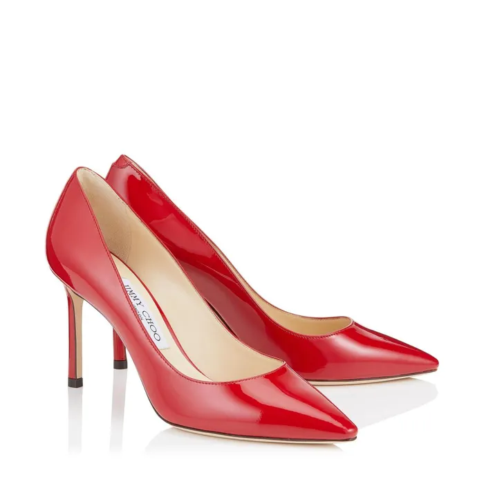 Romy 85 Red Patent Pointy Toe Pumps Red Women JIMMY CHOO Pumps Romy 85 Red Patent Pointy Toe Pumps Red Women JIMMY CHOO Pumps