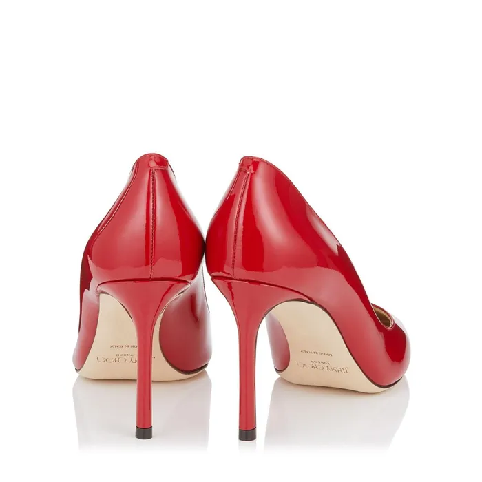 Romy 85 Red Patent Pointy Toe Pumps Red Women JIMMY CHOO Pumps Romy 85 Red Patent Pointy Toe Pumps Red Women JIMMY CHOO Pumps