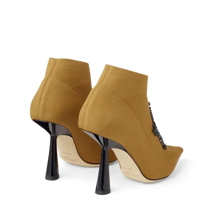 Saber 100 Clove Knit Sock Boots With Jewel Embroidery Clovejet Women JIMMY CHOO Boots