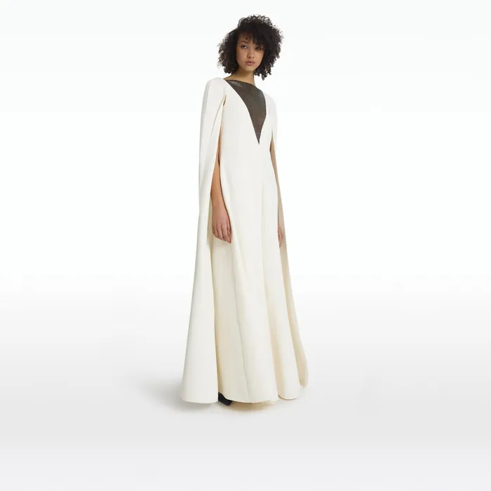 Safiyaa Abrielle Ivory Long Dress Women Dresses