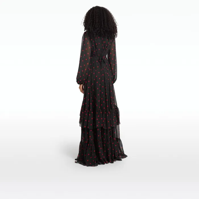 Safiyaa Affiyah Black and Lacquer Red Long Dress Women Dresses