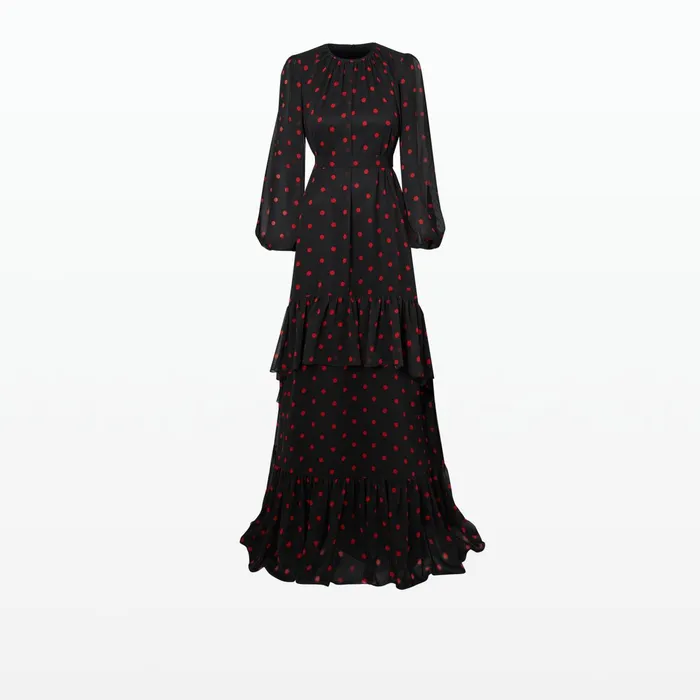 Safiyaa Affiyah Black and Lacquer Red Long Dress Women Dresses