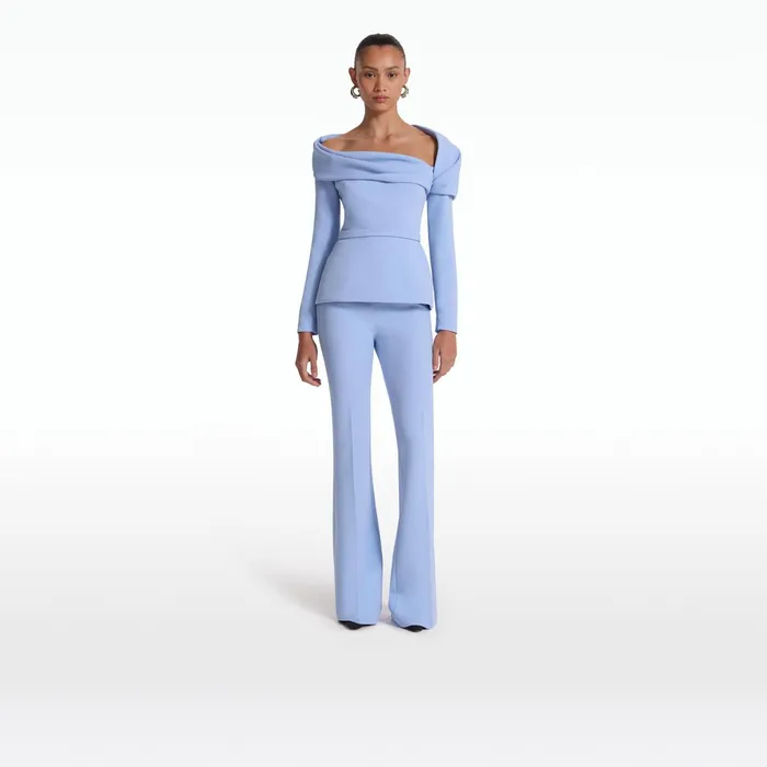 Safiyaa Alexa Carolina Blue Trousers Women Trousers
