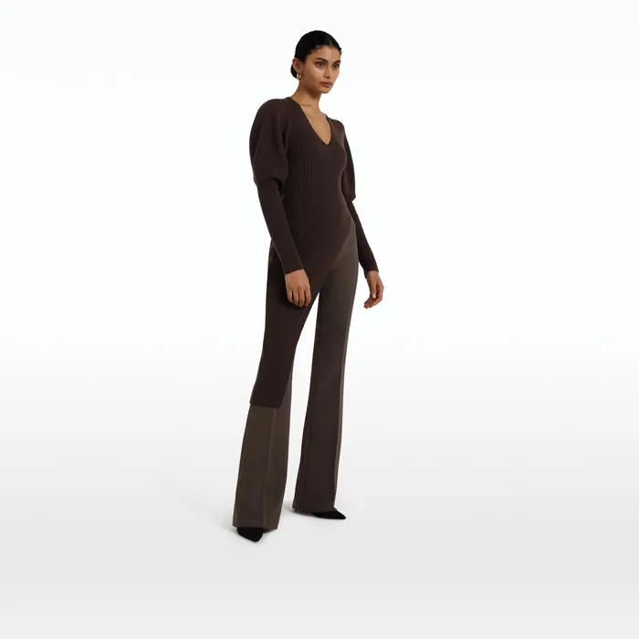 Safiyaa Alexa Chocolate Trousers Women Trousers