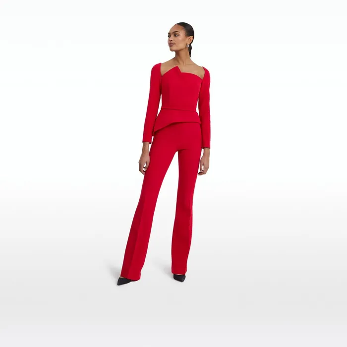 Safiyaa Alexa Crimson Trousers Women Trousers