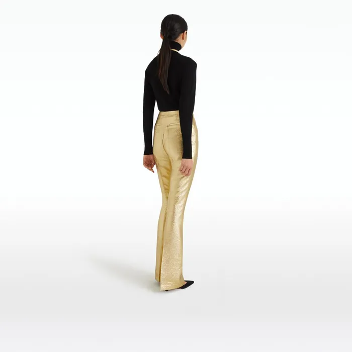 Safiyaa Alexa Gold Trousers Women Trousers