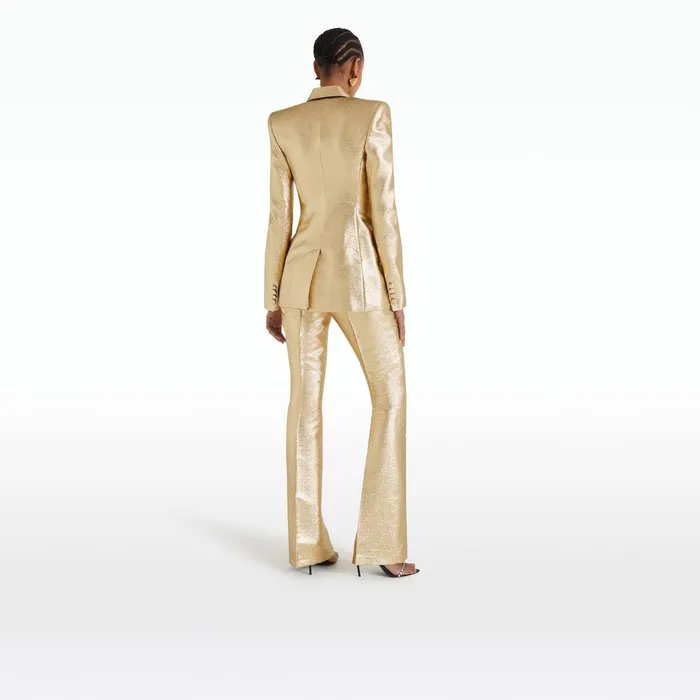 Safiyaa Alexa Gold Trousers Women Trousers