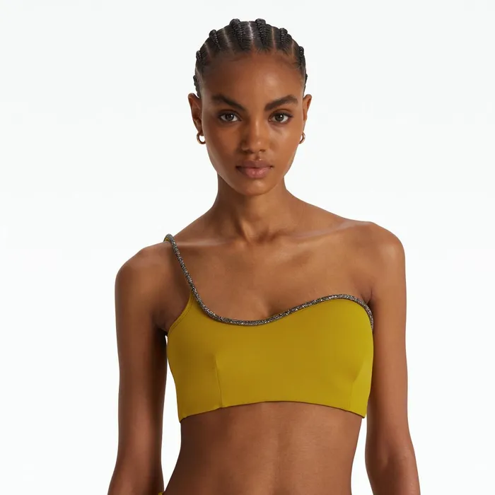Safiyaa Amyralle Chartreuse Bikini Top Women Swimwear