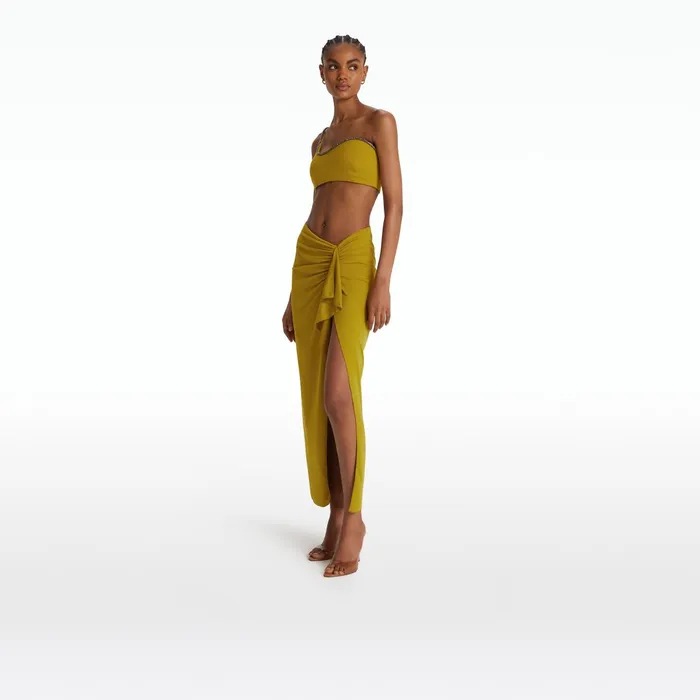 Safiyaa Amyralle Chartreuse Bikini Top Women Swimwear