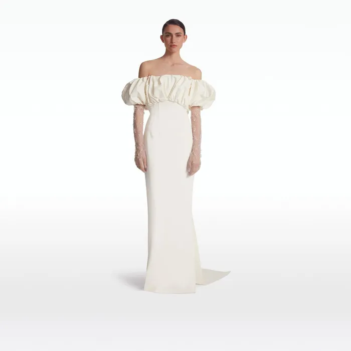 Safiyaa Astin Ivory And Gypsophilia Gloves Women Accessories