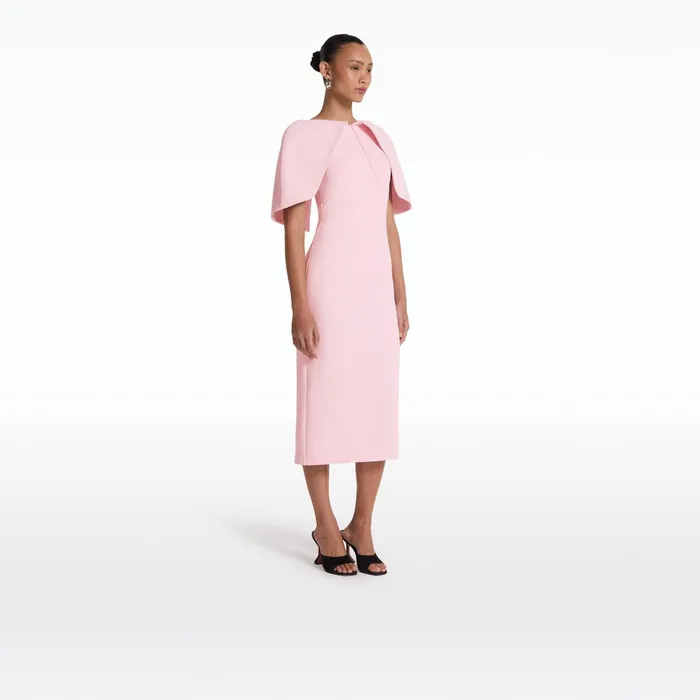Safiyaa Barb Peony Blush Midi Dress Women Dresses