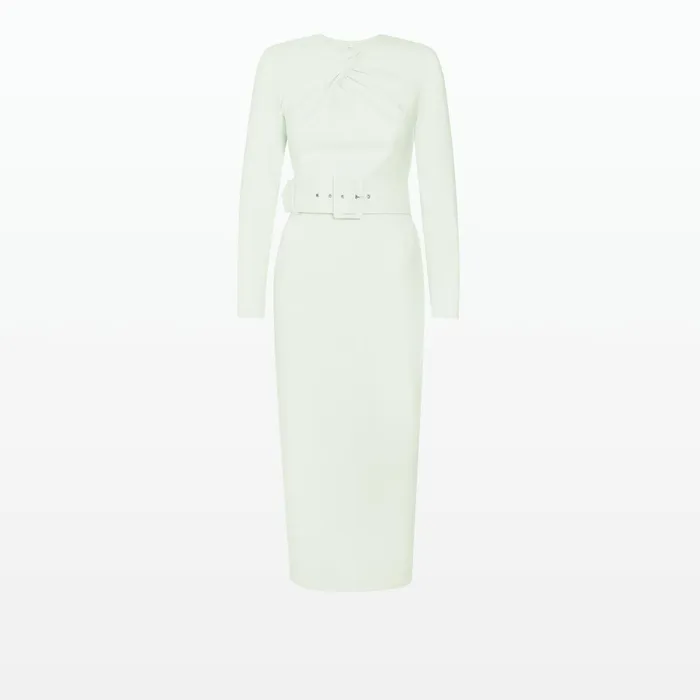Safiyaa Brunna Spearmint Midi Dress Women Dresses