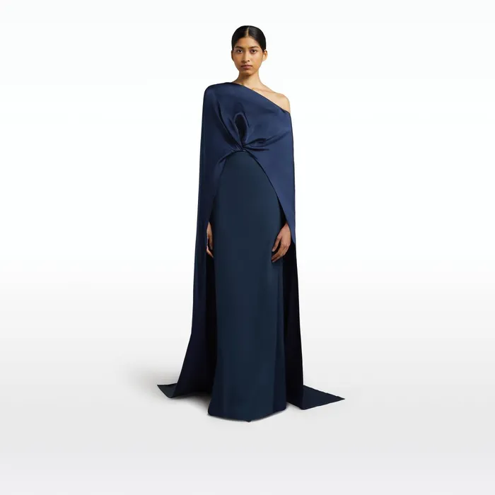 Safiyaa Cadenza Ink Blue Long Dress Women Dresses