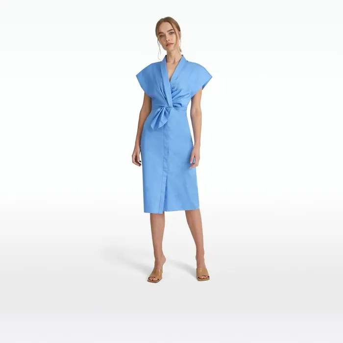 Safiyaa Calianne Safiyaa Blue Cotton Dress Women Dresses