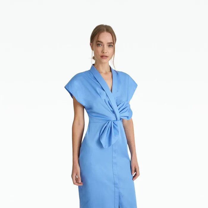 Safiyaa Calianne Safiyaa Blue Cotton Dress Women Dresses
