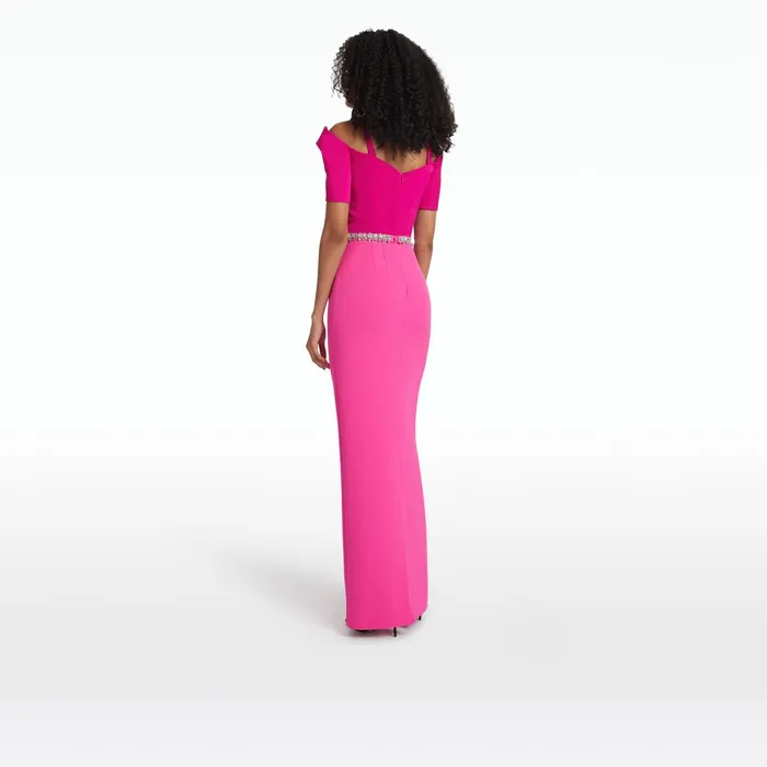 Safiyaa Caran Beverley Long Dress With Embroidered Belt Women Dresses