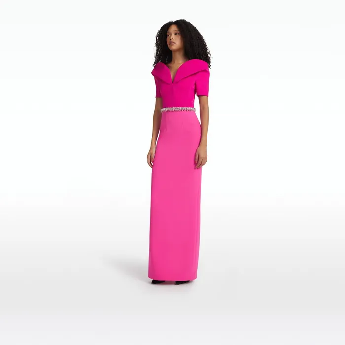 Safiyaa Caran Beverley Long Dress With Embroidered Belt Women Dresses