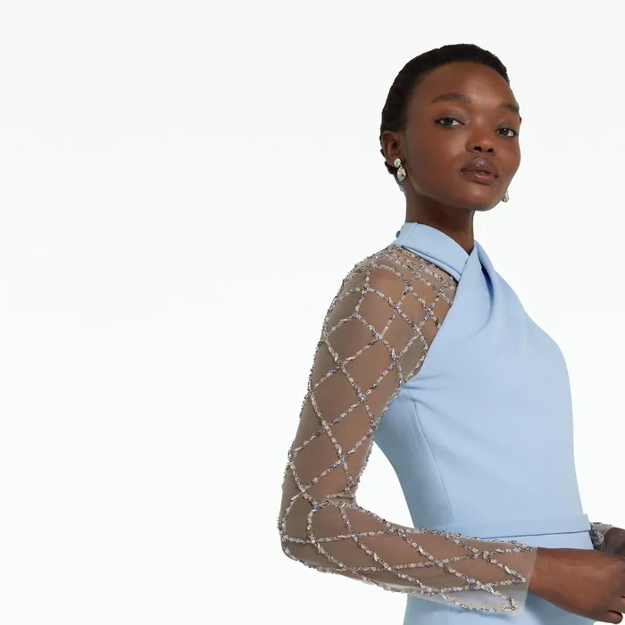 Safiyaa Clarence Soft Sky Long Dress Women Dresses