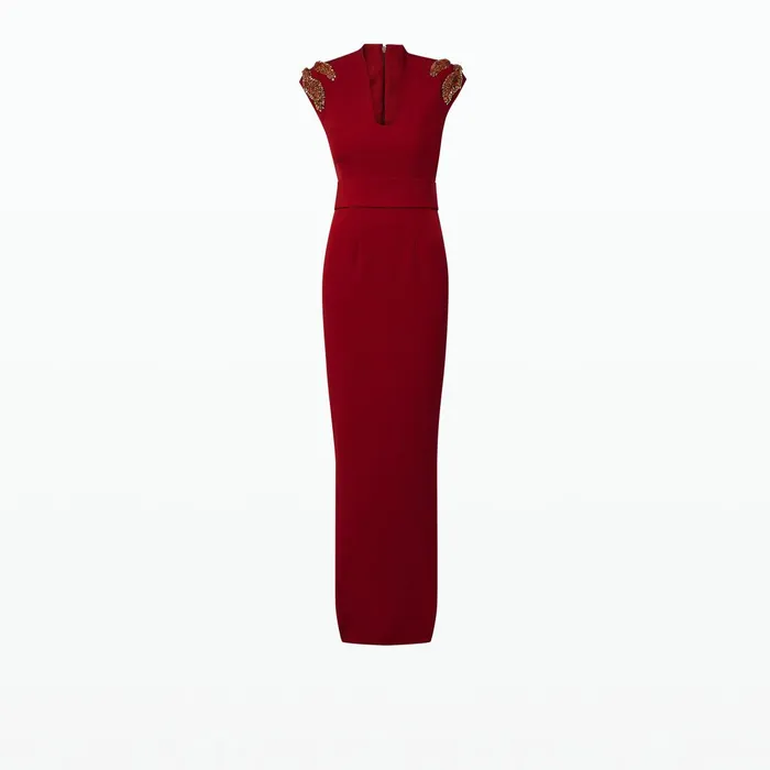 Safiyaa Dana Azalea Red Long Dress Women Dresses