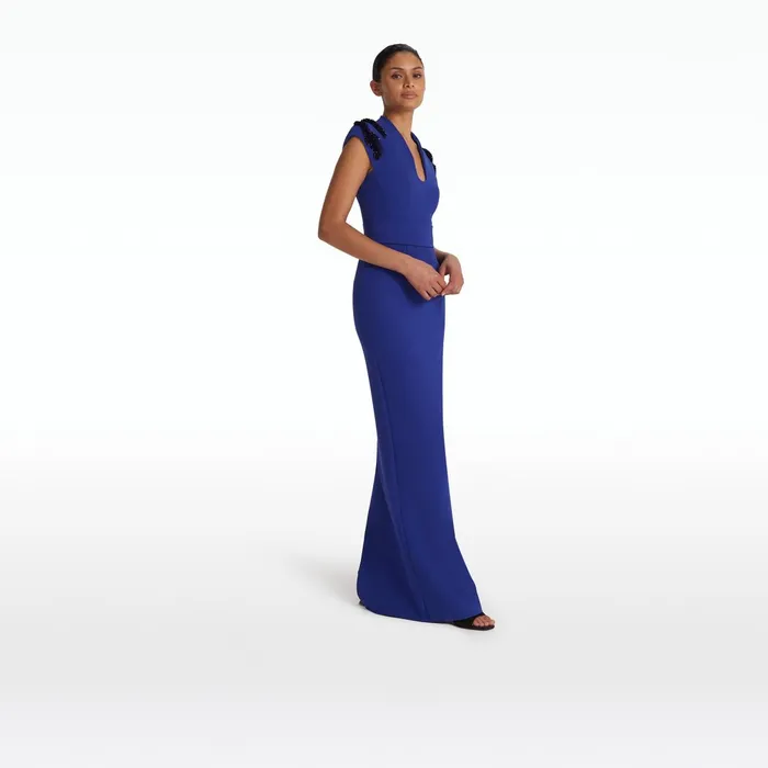 Safiyaa Dana Skiathos Blue Long Dress Women Dresses