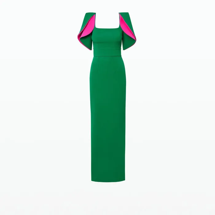 Safiyaa Dara Jewel Green Long Dress Women Dresses