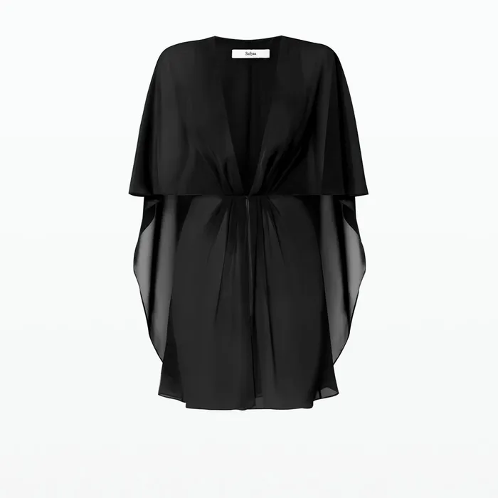 Safiyaa Davey Black Short Dress Women Dresses