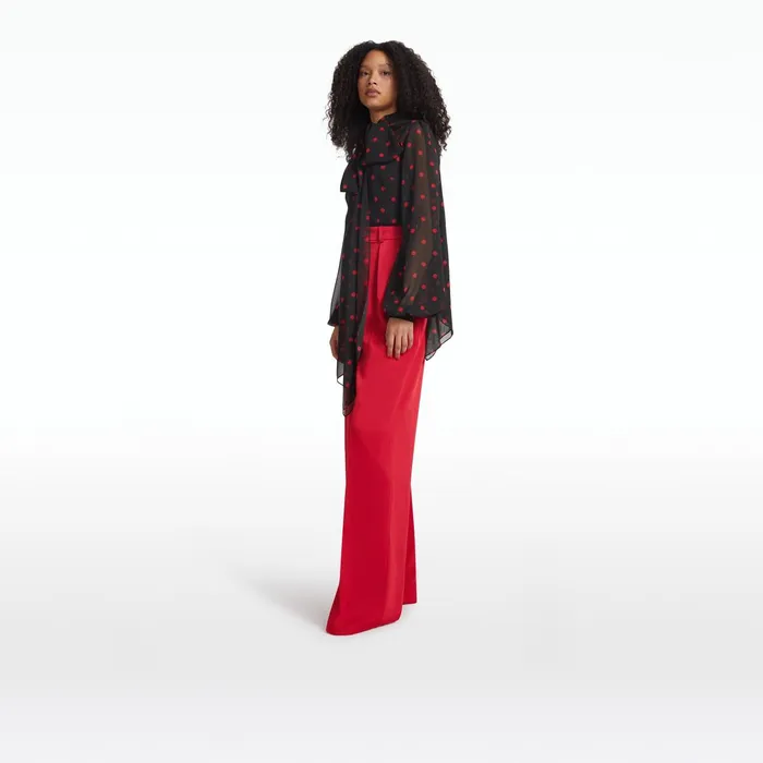Safiyaa Delfinane Black and Lacquer Red Top Women Tops