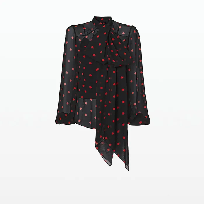 Safiyaa Delfinane Black and Lacquer Red Top Women Tops