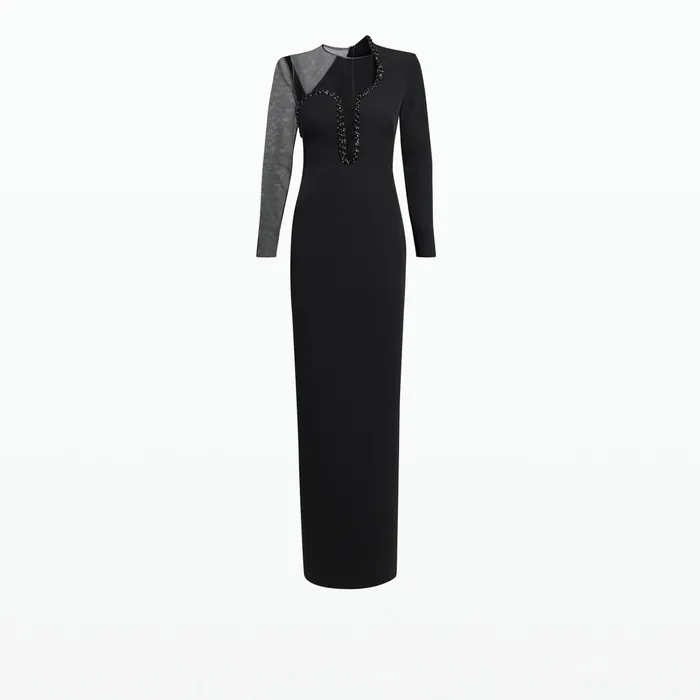 Safiyaa Domina Black Long Dress Women Dresses