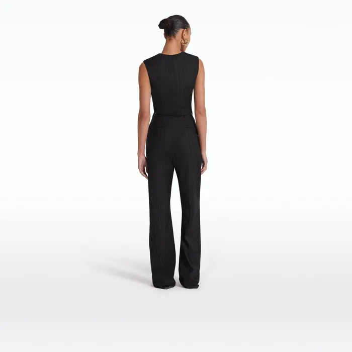 Safiyaa Ferna Black Pinstripe Trousers Women Trousers