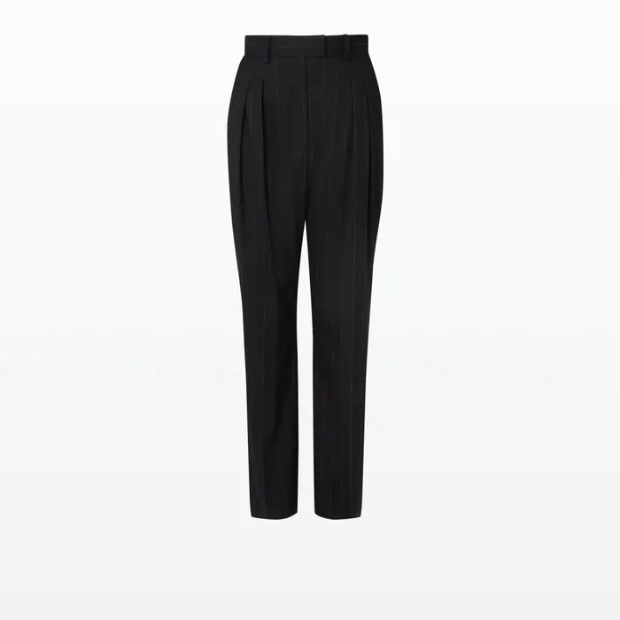 Safiyaa Ferna Black Pinstripe Trousers Women Trousers