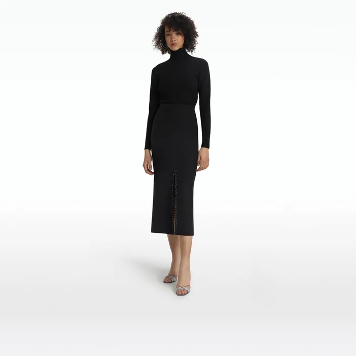 Safiyaa Giulia Black Knit Top Women Knitwear