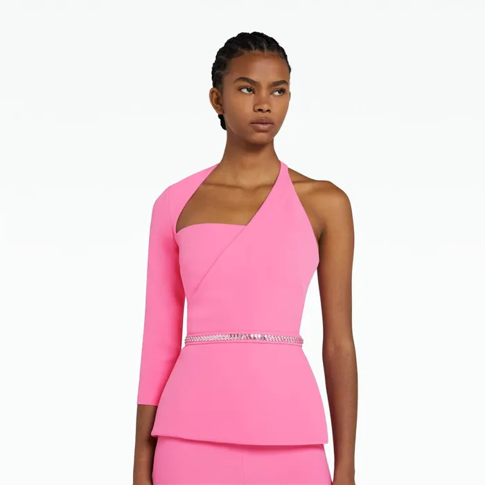 Safiyaa Giustina Aurora Top With Embroidered Belt Women Tops