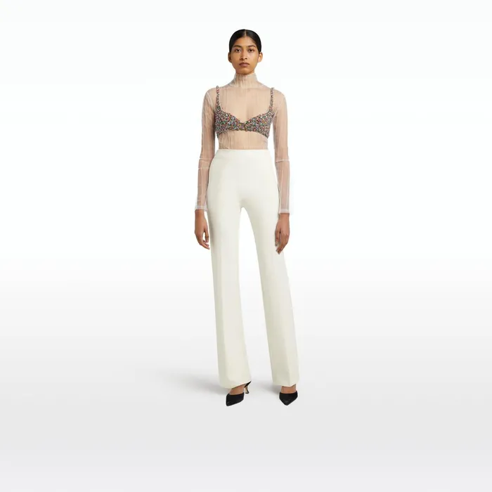 Safiyaa Goldie Ivory Trousers Women Trousers