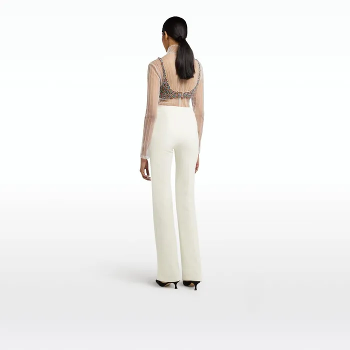 Safiyaa Goldie Ivory Trousers Women Trousers
