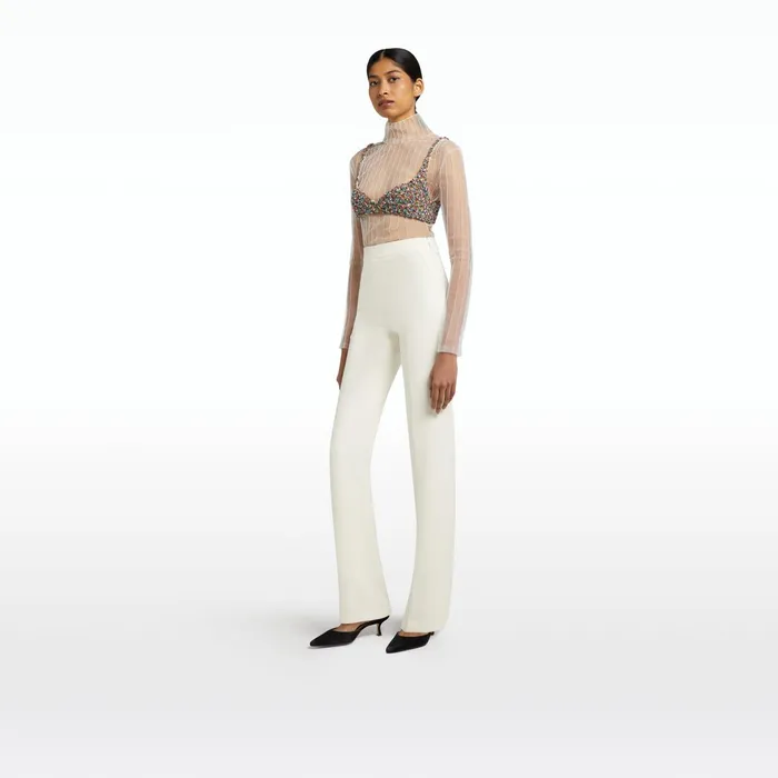 Safiyaa Goldie Ivory Trousers Women Trousers