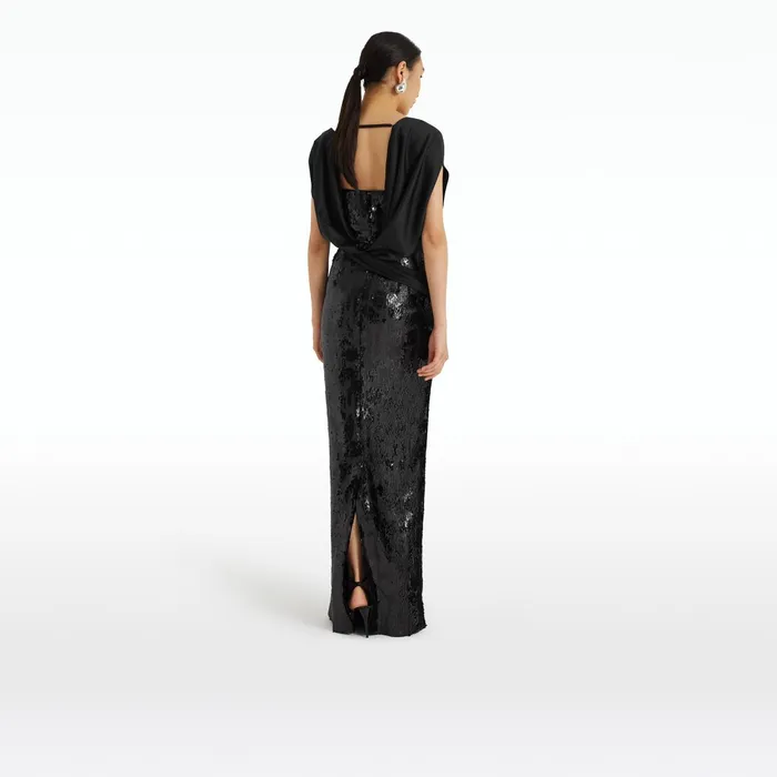 Safiyaa Harri Black Long Dress Women Dresses