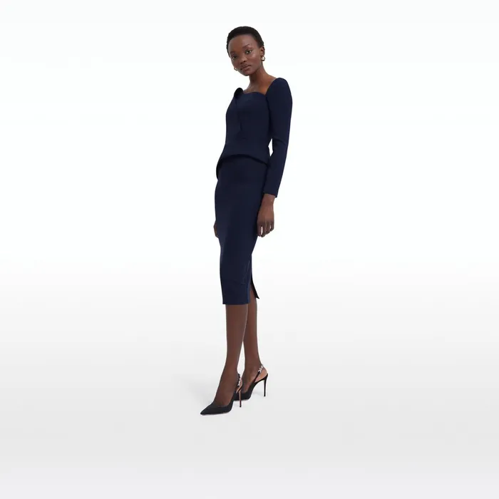 Safiyaa Hokoku Maritime Blue Skirt Women Skirts