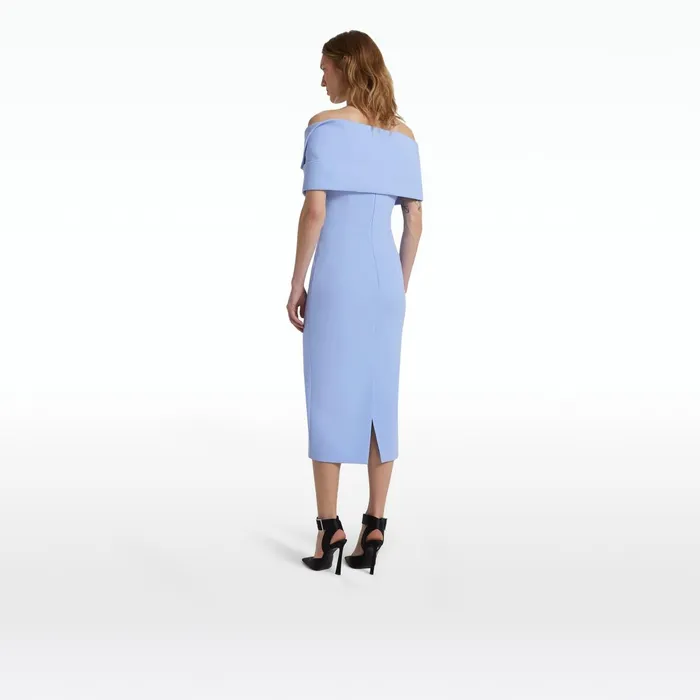 Safiyaa Iana Carolina Blue Midi Dress Women Dresses
