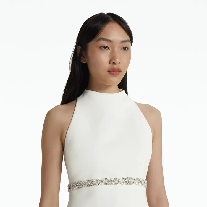 Safiyaa Jasie Mini Dresses In Ivory With Crystal Women Dresses