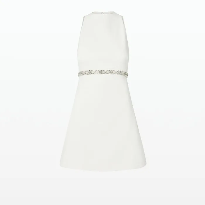Safiyaa Jasie Mini Dresses In Ivory With Crystal Women Dresses