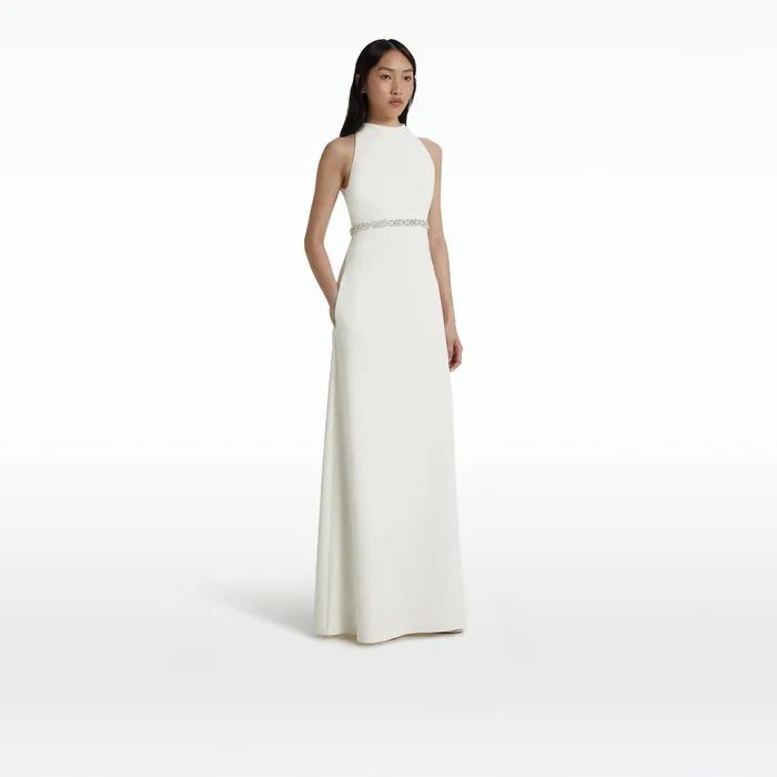 Safiyaa Joules Long Dresses In Ivory With Crystal Women Dresses