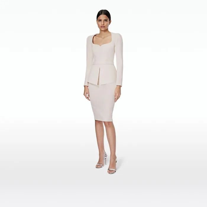 Safiyaa Kaleisha White Sand Midi Dress Women Dresses