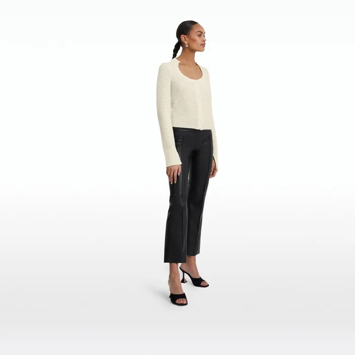 Safiyaa Karlotta Ivory Crochet Jacket Women Knitwear